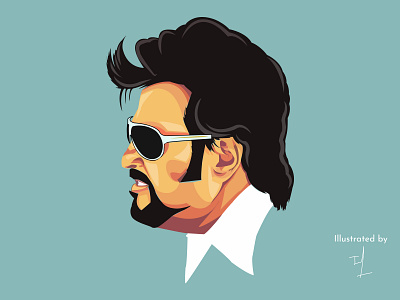 Rajinikanth Illustration 3d actor illustration adobe animation branding design figjam figma graphic design illustration illustrator logo motion graphics photoshop ui vector