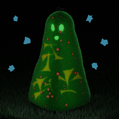 Spooky grass ghost 3d 3dart 3dmodeling blender cgi cute ddd ghost grass illustration render spooky subdivision