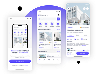 Real Estate Mobile App | Adnroid | IOS App | Figma | UI android app ui kit figma app designer figma designer figma file free hire app designer house insightlancer ios minimal app mobile app designer real estate app real estate app ui kit ui ui kit user experience user interface ux website designer