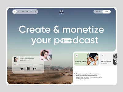 Homepage for a podcast project website apple music chill clean design design minimalistic music podcast product service spotify startup subscription ui uiux uiux design ux web web design website