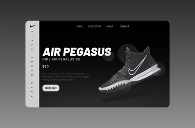 Nike Pegasus Edition Shoe Webpage Design figma graphic design shoe webpage ui ux