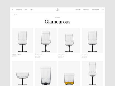 Zwiesel Glas – Collection page clean design e commerce minimal minimalism plp shop typography ui ui design ux ux design web design website