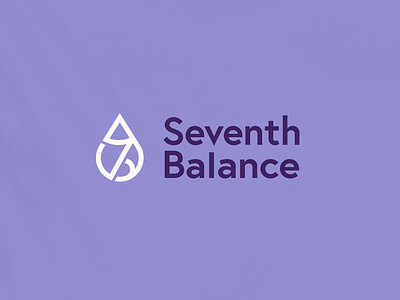 Seventh Balance Logo 7 b balance bold branding brandmark drop female feminine health leaf logo medicine modern purple seven seventh wellness women