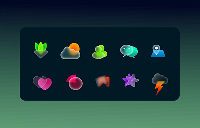 Glass Icon Pack Demo Design Pack Collection 3d figma glassiconpack graphic design icon ui ux