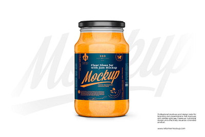 Glass Jar with Jam Mockup 900ml storage