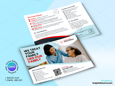 Elder Care EDDM Mailer Postcard Template direct mail eddm postcard eddm elder care eddm postcard home care assistant home care direct mail eddm home care eddm mailer postcard