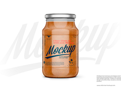 Glass Jar with Jam Mockup 900ml storage