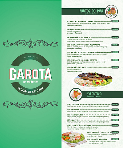 Cardápio Frutos do Mar cardápio graphic design menu