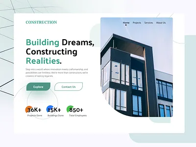 Construction Landing Page branding design landing page ui website