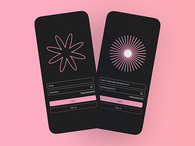 Log in screen idea graphic design ui ux