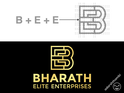 Logo design for Bharath Elite Enterprises bee brandidentity branding design graphic design illustration lettermark logo logo designer india logomark minimal vector
