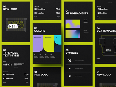 Startup in 24h – visual identity brand brand guidelines brandbook branding design graphic design layout logo minimal typography
