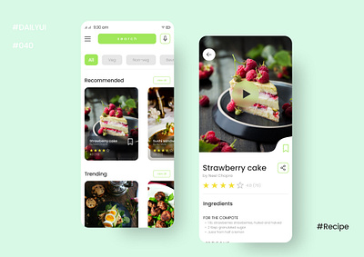 DailyUI Day040 - Recipe dailyuichallenge feedback figma mobileapp recipe softcolor typography ui uidesign uiuxdesigner