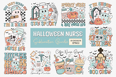 Halloween Nurse Sublimation Bundle witch