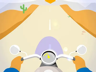 The Escape 2d after effects animation cartoon character colorful daily design drive explore flat icon illustration loop motion graphics motorcycle styleframe travel vector video