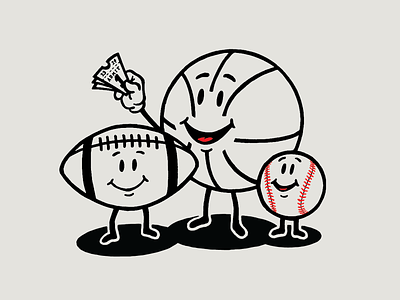 Hoosier Ticket Project characters baseball basketball character design football mascots sports tickets