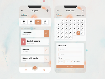 #DailyUI #042 042 addtask app calendar dailyui deshboard design figma mobile task taskmaker ui