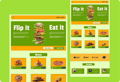 Flip it, Eat it burger design eat figma food pricing restaurant reviews ui