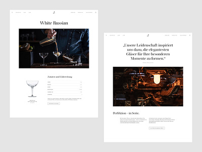 Zwiesel Glas – Recipes and content page clean design e commerce minimal minimalism shop typography ui ui design ux ux design web design website