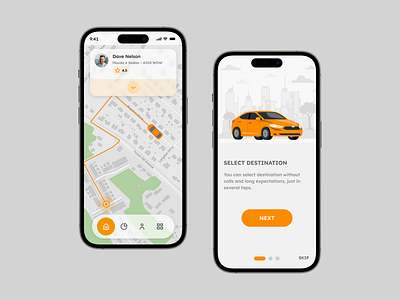 Taxi app app design destination driver location map ride taxi ui ux