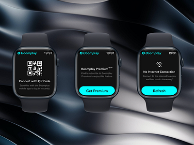 SmartWatch UI - Boomplay Onboarding animation app apple clean components concept dashboard design human interface minimal mobile music song ui ux watch watchfacedesign watchos web wrist