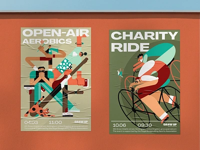 Sportive Event Posters active lifestyle advertising branding cycling design design studio digital art digital illustration event posters fitness graphic design illustration illustrator marketing poster poster design sports sportsmen