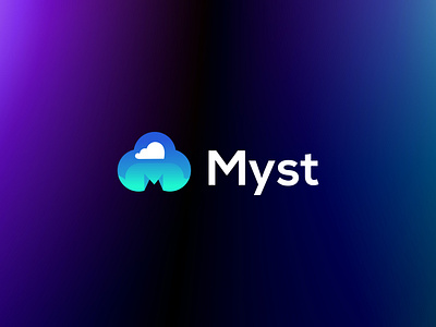 Myst logo design abstract art brand branding cloud logo design flat graphic design icon illustration illustrator logo logo design logotype minimal modern tech logo typography vector web