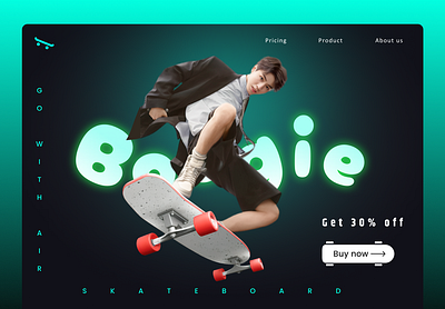 Boogy - A Skateboard website 3d animation branding colorful design design figma figma design graphic design logo motion graphics skateboard website ui ui design ui ux website design