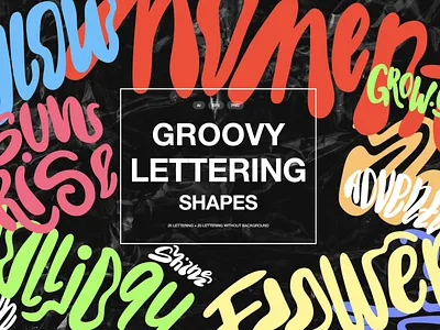 Groovy Lettering Shapes abstract branding design digital design graphic design groovy illustration illustrations industrial design lettering packaging design poster design print design product design shapes social media design textile design ui web design