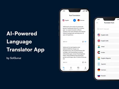 AI-Enhanced Language Translator App ai app design artificial intelligence case study concept conversational dualingo language language learning large language models localisation mobile app mobile app design multilingual translation translator uiux voice voice app voice assistant