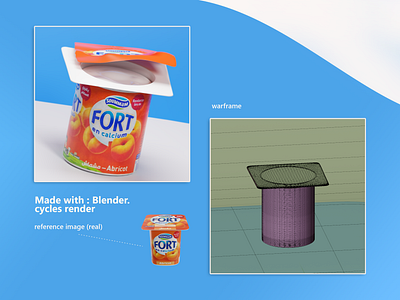 yogurt 3D model 3d blender branding graphic design product render
