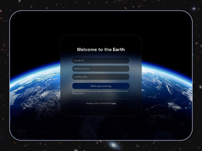 Daily UI - Sign Up dailyui dark mood earth figmal login mobile signup ui uiux universe user interface website