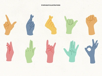 Hand Gestures Illustrations branding cover design creative design design gestures graphic design hands illustrations packaging design poster design print design product design social media design textile design