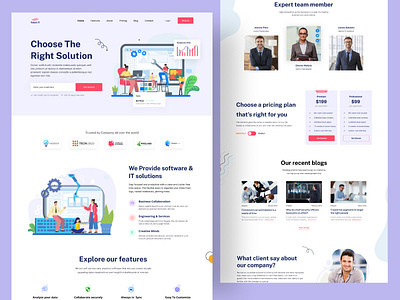 Software & IT Solution Agency/ Landing Page Design/b2b agency agency website illustration it landing page ui ui design uiux website