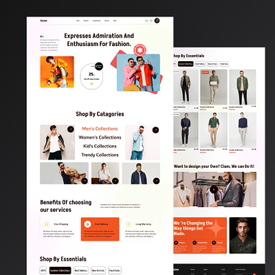 Stylex E-commerce UI branding bussiness clean design e commerce e commerce landing page fashion men collection minimal ui web