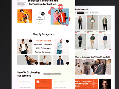 Stylex E-commerce UI branding bussiness clean design e commerce e commerce landing page fashion men collection minimal ui web