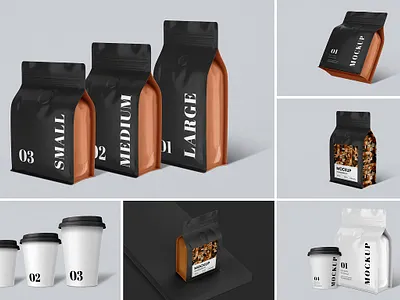 Coffee Packaging Mockups Set mockup bundle