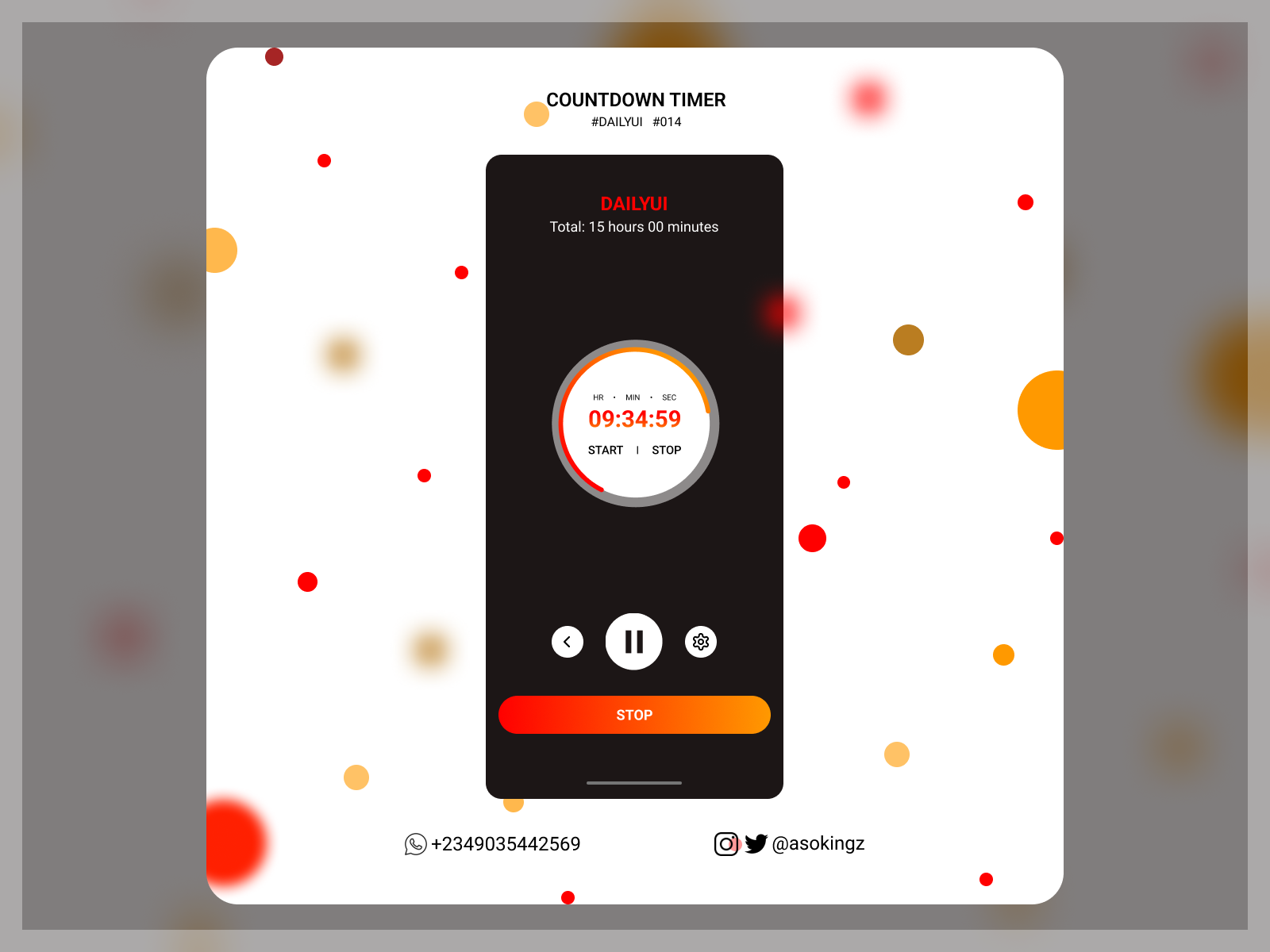 COUNTDOWN TIMER 3d animation branding challenge countdown dailyui design dots graphic design illustration logo mobile mobile design motion graphics timer ui user experience user interface vector