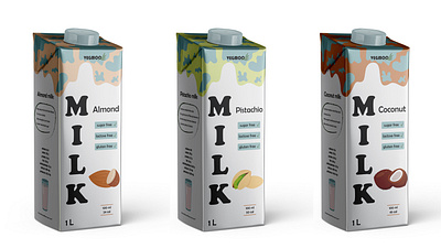 Design plant-based milk carton branding design graphic design illustration logo typography vector