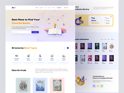 Book Selling Website Landing Page book store books bookshelf bookshop design design agency e books e commerce e learning education landing page library online book product landing page ryzin lab ui ui designer web design website design