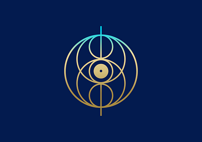 Sacred geometry logo. app branding design eye gold gradient graphic design logo logotype sacred geometry vector