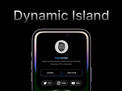 Personal Info Island 👤 app appdesing design dynamic dynamicisland iphone14pro iphone14promax island notch notification productdesign products ui userinterface