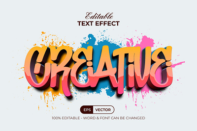 Creative Text Effect Graffiti Style 3d alphabet art colorful design editable effect font graffiti lettering modern splash style text text effect type typography