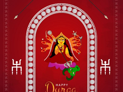 Durga puja illustration Design animation branding design graphic design illustration logo typography ui vector