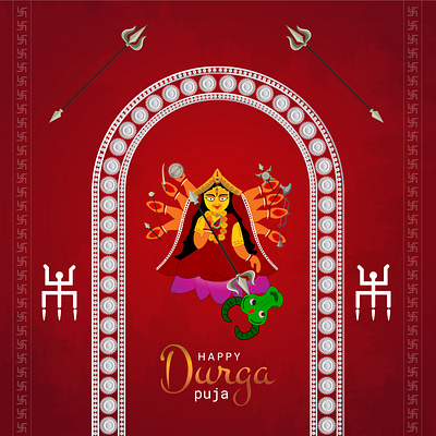 Durga puja illustration Design animation branding design graphic design illustration logo typography ui vector