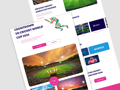 Cricket World Cup Countdown Website clean website cricket website minimal website sports sports interface sports ui sports website ui ux