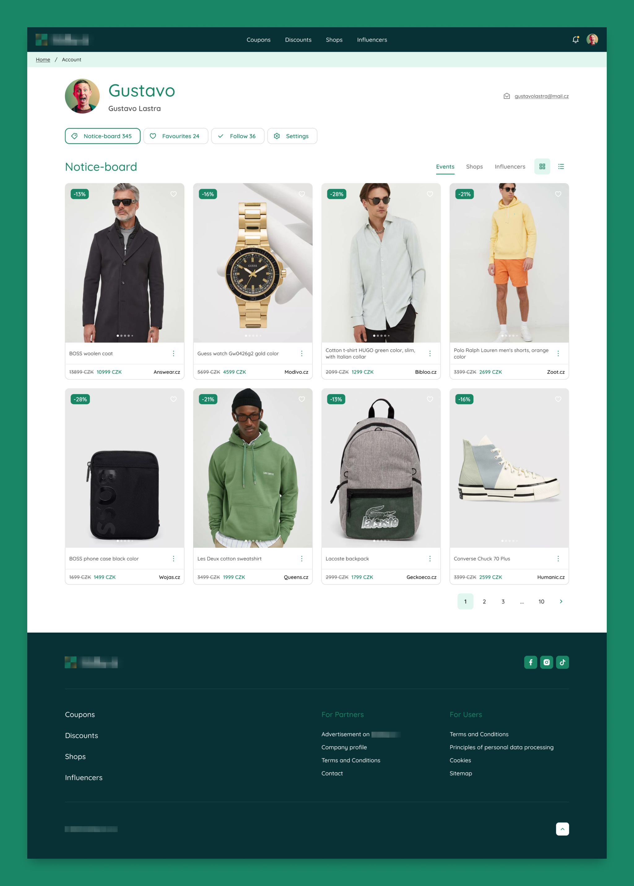 Discount Coupon Finder discounts finder grid ui website