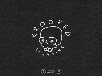 Krooked Lighting brand identity concept creative drawing hand drawn illustrator logo logo design logo designer logo mark minimal minimalism minimalist logo retro simple sketch skull vector vintage visual identity