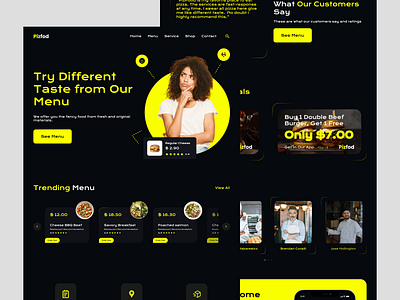 Pizfood - Landing Page design food food webiste graphic design landing page popular trend ui ui design uiux ux website