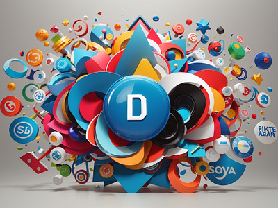 D Logo branding design graphic design illustration logo typography ui ux vector